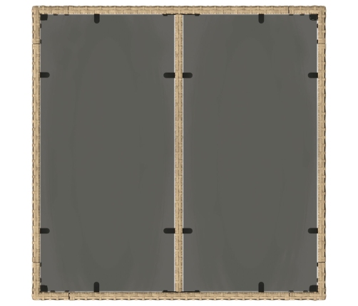 Juego de 2 Beige Poliratán 90 x 90 x 75 cm