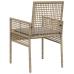 sillas de jardín  2 pcs con cojines beige de ratán sintético