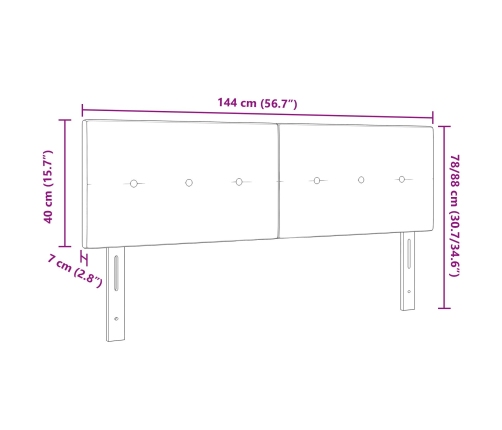 Cabecera  Botonada Azul 140 cm Tela