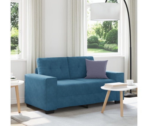 Sofá Loveseat  Azul 120 cm de Terciopelo