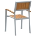 Sillas de Exterior  2 pcs Apilables de Madera Sólida Acacia y Metal Gris