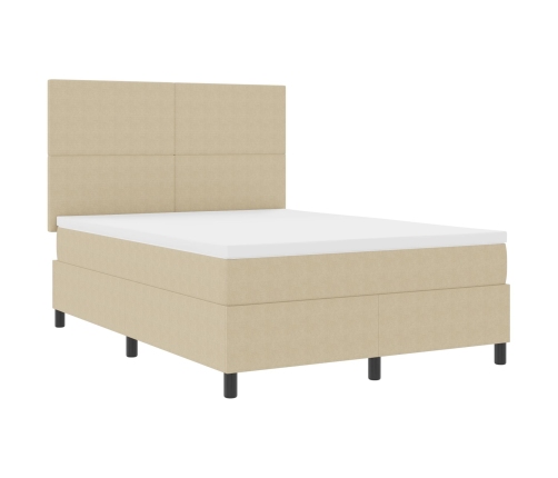 Cama con Base Tapizada con Colchón Verde Claro Gris 140x200 cm Tela de Corduroy
