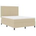 Cama con Base Tapizada con Colchón Verde Claro Gris 140x200 cm Tela de Corduroy