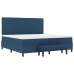 Cama Box Spring con Colchón y Banco Azul 200x200 cm Tela