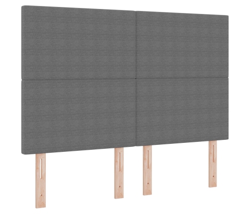 Cama con Somier  con Colchón Gris Claro 140x200 cm Tela de Corduroy