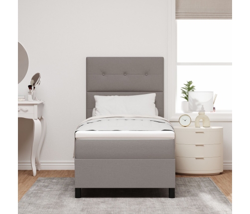 Cama con Base Futón  Taupe 100x200 cm Tela