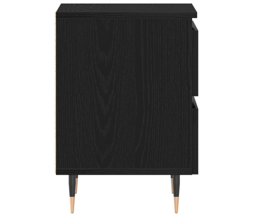 Mesas de Noche 2 pcs Negros de Roble 40x35x50 cm Madera Ingenierizada